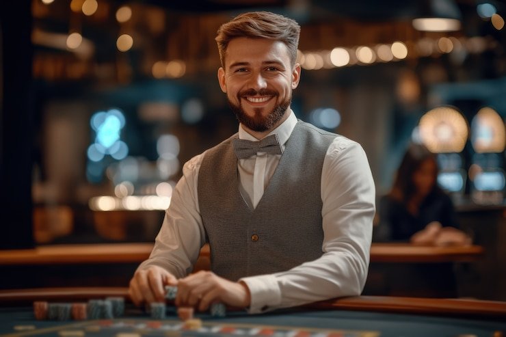 Kamera HD multi-sudut Kamera multi-sudut di studio blackjack
